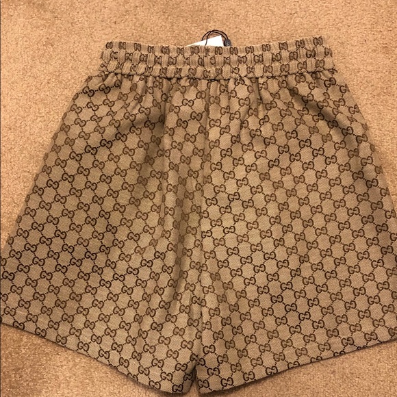 Gucci Tan Monogram Drawstring Shorts - Picture 3 of 4